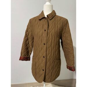 Talbots Barn coat Diamond Quilted snap front SP with pockets